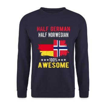 Half German half Norwegian - Unisex Sweatshirt - navy - Front - Alina (178cm) & Michal (187cm)