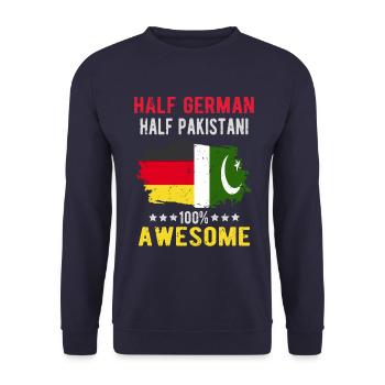 Half German half Pakistanis - Unisex Sweatshirt - navy - Front - Alina (178cm) & Michal (187cm)
