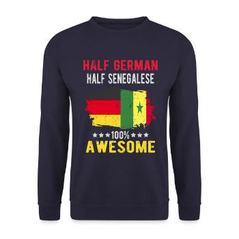 Moitié allemand moitié sénégalais - Sweat-shirt Unisexe - marine - Devant - Alina (178cm) & Michal (187cm)