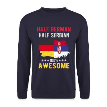 Moitié allemande moitié Serbie - Sweat-shirt Unisexe - marine - Devant - Alina (178cm) & Michal (187cm)