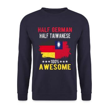 Half German half Taiwanese - Unisex Sweatshirt - navy - Front - Alina (178cm) & Michal (187cm)