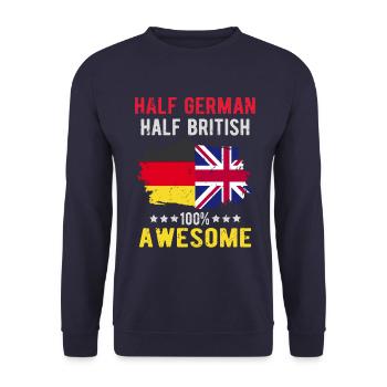 Half German Half British - Unisex Sweatshirt - navy - Front - Alina (178cm) & Michal (187cm)