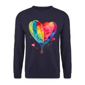 s’envoler - Sweat-shirt Unisexe - marine - Devant - Alina (178cm) & Michal (187cm)