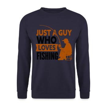 Angler Angelhaken Angelrute Sportfischer - Unisex Pullover - Navy - Vorne - Alina (178cm) & Michal (187cm)