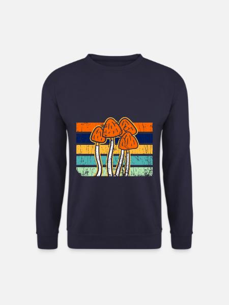 Vintage Retro Mushroom - Unisex Pullover - Navy