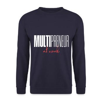 Mulitpreneur at work - Unisex Sweatshirt - navy - Front - Alina (178cm) & Michal (187cm)