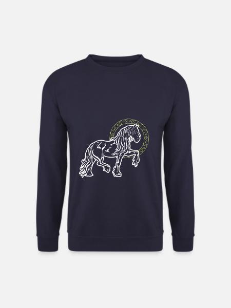 Friese Pferd Stolz Lustig Kreis Goldring Geschenk - Unisex Pullover - Navy