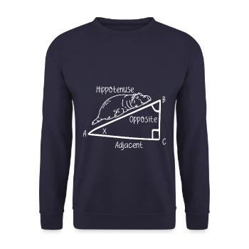 Funny Geometry Hippotenuse - Unisex Pullover - Navy - Vorne - Alina (178cm) & Michal (187cm)