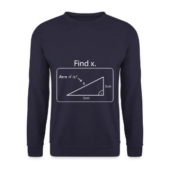 Trouver le X // Math - Sweat-shirt Unisexe - marine - Devant - Alina (178cm) & Michal (187cm)