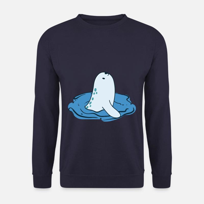 Cute Swimming Seal - Unisex Pullover - Navy