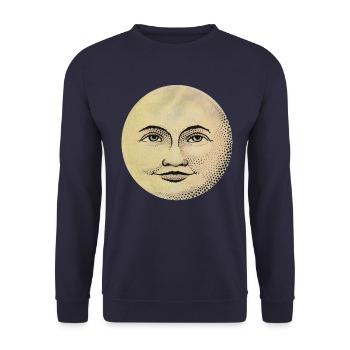 moon face - Unisex Sweatshirt - navy - Front - Alina (178cm) & Michal (187cm)
