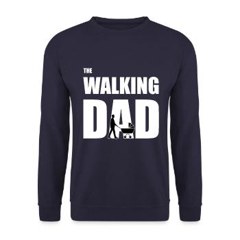 The walking dad - Papa poussette - Sweat-shirt Unisexe - marine - Devant - Alina (178cm) & Michal (187cm)