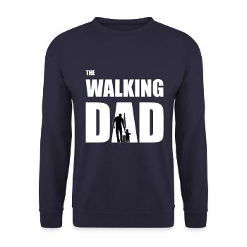 The walking dad - Papa avec enfant - Sweat-shirt Unisexe - marine - Devant - Alina (178cm) & Michal (187cm)