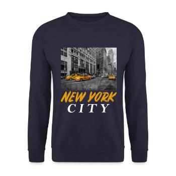 new York - Unisex Sweatshirt - navy - Front - Alina (178cm) & Michal (187cm)