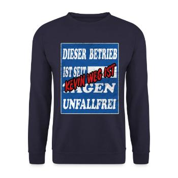 Kevin,lustige Sprüche,Geschenk,vintage - Unisex Pullover - Navy - Vorne - Alina (178cm) & Michal (187cm)