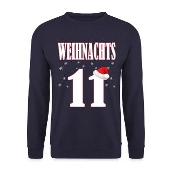 Weihnachten,Elf - Unisex Pullover - Navy - Vorne - Alina (178cm) & Michal (187cm)