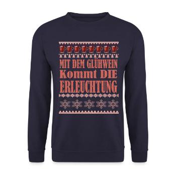 Glühwein,ugly Christmas,Geschenk - Unisex Pullover - Navy - Vorne - Alina (178cm) & Michal (187cm)