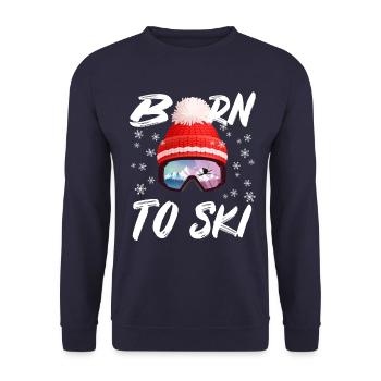 Né pour skier - Sweat-shirt Unisexe - marine - Devant - Alina (178cm) & Michal (187cm)