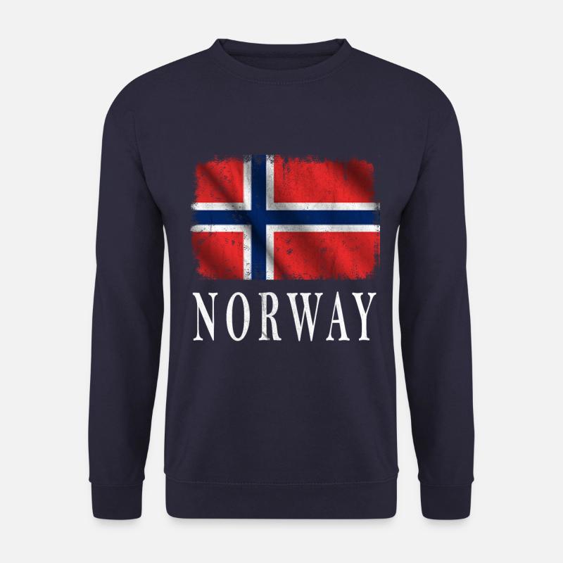 Drapeau de la Norvège, vintage de drapeau de la Norvège - Sweat-shirt Unisexe - marine