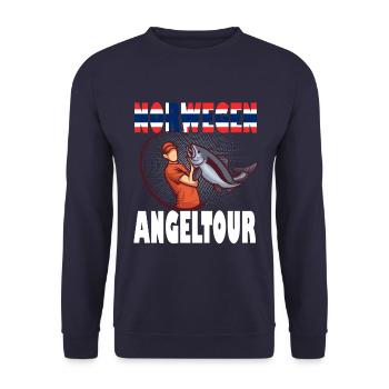 Norway fishing trip fishing funny saying gift - Unisex Sweatshirt - navy - Front - Alina (178cm) & Michal (187cm)