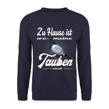 Tauben Taube lustiger Spruch Brieftaube Geschenk - Unisex Pullover - Navy - Vorne - Alina (178cm) & Michal (187cm)