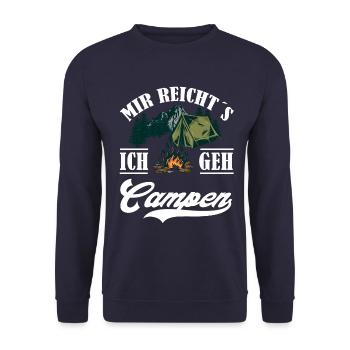 Mir reichts ich geh campen - Unisex Pullover - Navy - Vorne - Alina (178cm) & Michal (187cm)