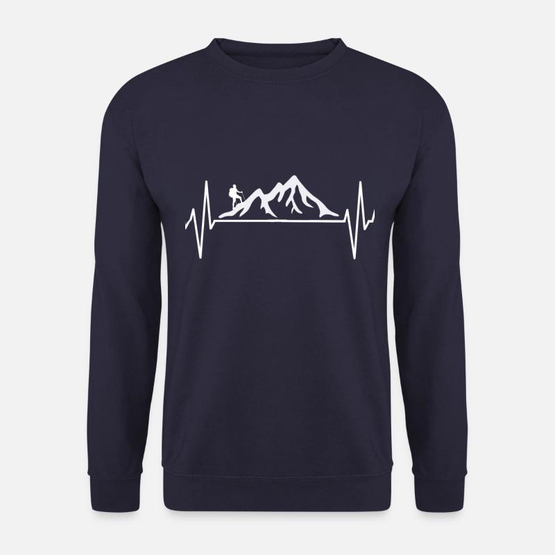 Bergsteiger Klettern Wandern EKG Berge Geschenk - Unisex Pullover - Navy