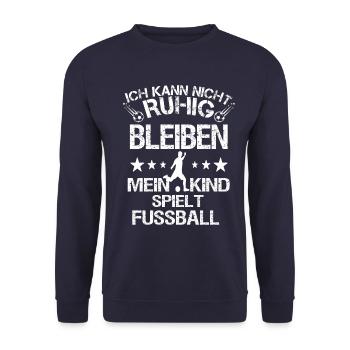 Fussball Fussballmama Mutter Vater Spruch Sprüche - Unisex Pullover - Navy - Vorne - Alina (178cm) & Michal (187cm)