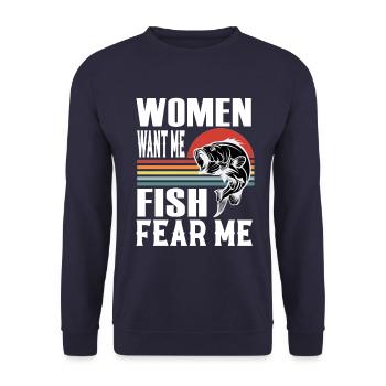 Pêche pêche voyage pêche disant cadeau - Sweat-shirt Unisexe - marine - Devant - Alina (178cm) & Michal (187cm)