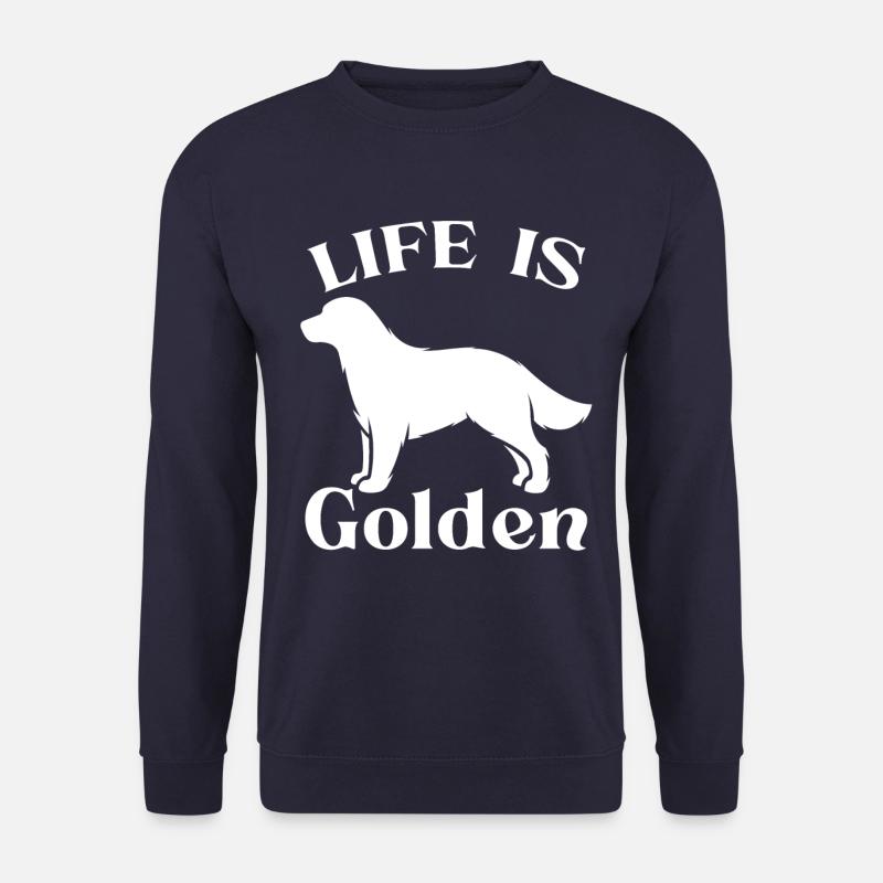Golden Retriever Spruch Life is Golden Geschenk - Unisex Pullover - Navy