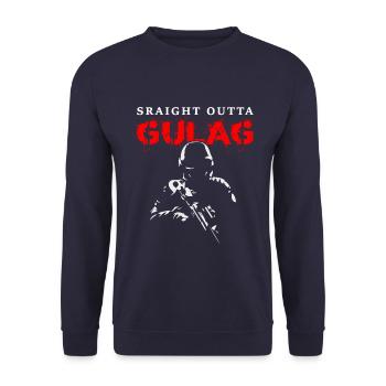 Straight outta Gulag Coldwar - Sweat-shirt Unisexe - marine - Devant - Alina (178cm) & Michal (187cm)