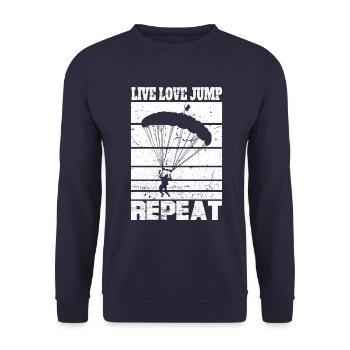 Parachutists Parachute Jump Parachute - Unisex Sweatshirt - navy - Front - Alina (178cm) & Michal (187cm)