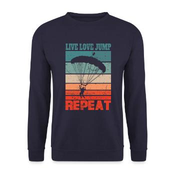 Parachutists Parachute Jump Parachute - Unisex Sweatshirt - navy - Front - Alina (178cm) & Michal (187cm)