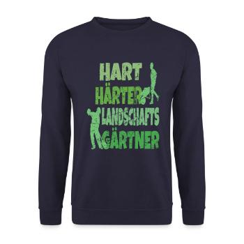 Landschaftsgärtner Gärtner Gartenarbeit Geschenke - Unisex Pullover - Navy - Vorne - Alina (178cm) & Michal (187cm)