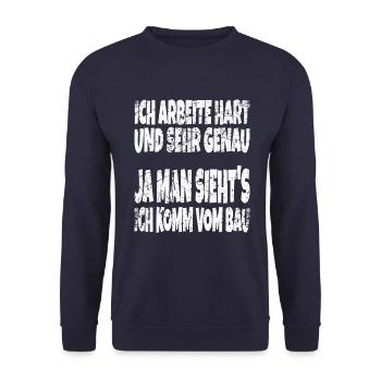 Bauarbeiter Polier Bauleiter Tiefbau Hochbau - Unisex Pullover - Navy - Vorne - Alina (178cm) & Michal (187cm)