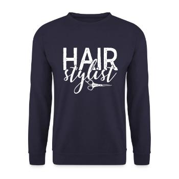 Coiffeur Coiffeur Barbier Coiffeur Coiffeur Idée cadeau - Sweat-shirt Unisexe - marine - Devant - Alina (178cm) & Michal (187cm)