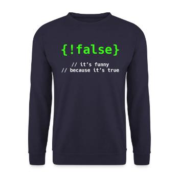 Admin Administrateur Codage Codage Programmation - Sweat-shirt Unisexe - marine - Devant - Alina (178cm) & Michal (187cm)