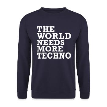 Electro Techno EDM Raver Festival Dubstep Idee - Unisex Pullover - Navy - Vorne - Alina (178cm) & Michal (187cm)