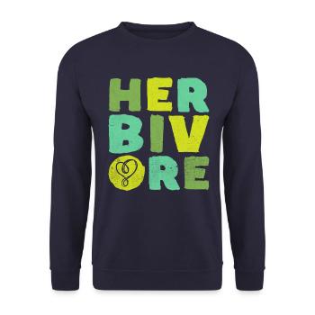 Vegan Vegetarian Vegan Vegetarian Animal welfare - Unisex Sweatshirt - navy - Front - Alina (178cm) & Michal (187cm)