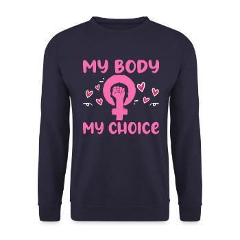 Feminism Feminist Women's Rights Equality - Unisex Sweatshirt - navy - Front - Alina (178cm) & Michal (187cm)