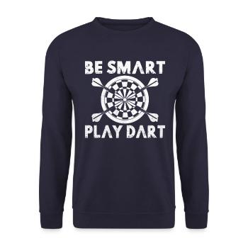 Dart Darter Darts Player Darts Gift Slogan Idea - Unisex Sweatshirt - navy - Front - Alina (178cm) & Michal (187cm)