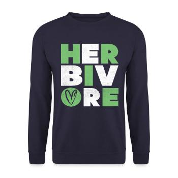 Vegan Vegetarian Vegan Vegetarian Animal welfare - Unisex Sweatshirt - navy - Front - Alina (178cm) & Michal (187cm)