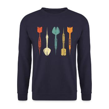 Dart Darter Darts Player Darts Gift Slogan Idea - Sweat-shirt Unisexe - marine - Devant - Alina (178cm) & Michal (187cm)