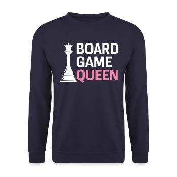 Brettspiel Queen Lustiges Schach Schachmatt Schach Mädchen - Unisex Pullover - Navy - Vorne - Alina (178cm) & Michal (187cm)