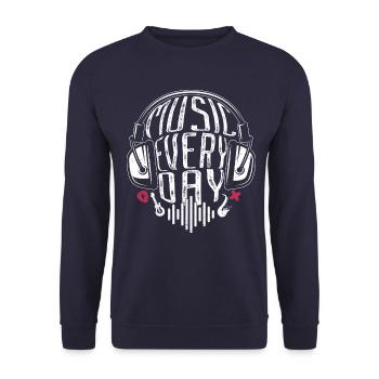 Machen Sie jeden Tag Musik Grafik für Musiker - Unisex Pullover - Navy - Vorne - Alina (178cm) & Michal (187cm)