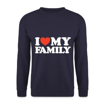 J’aime ma chemise cœur de famille - Sweat-shirt Unisexe - marine - Devant - Alina (178cm) & Michal (187cm)