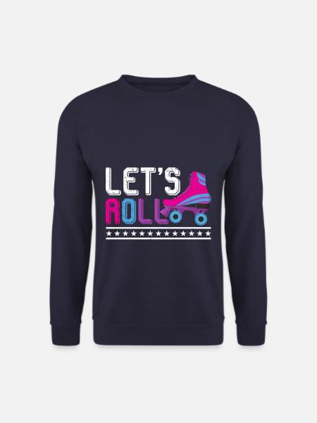 Retro Roller Skates Lets Roll - Unisex Pullover - Navy