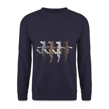 tanzende Kuehe - Unisex Pullover - Navy - Vorne - Alina (178cm) & Michal (187cm)