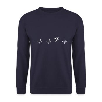 Heartbeat Bass Clef - Choeur d'École de Musique - Sweat-shirt Unisexe - marine - Devant - Alina (178cm) & Michal (187cm)
