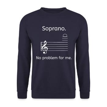 Soprano. No Problem for Me - Choir Musician Gift - Unisex Pullover - Navy - Vorne - Alina (178cm) & Michal (187cm)